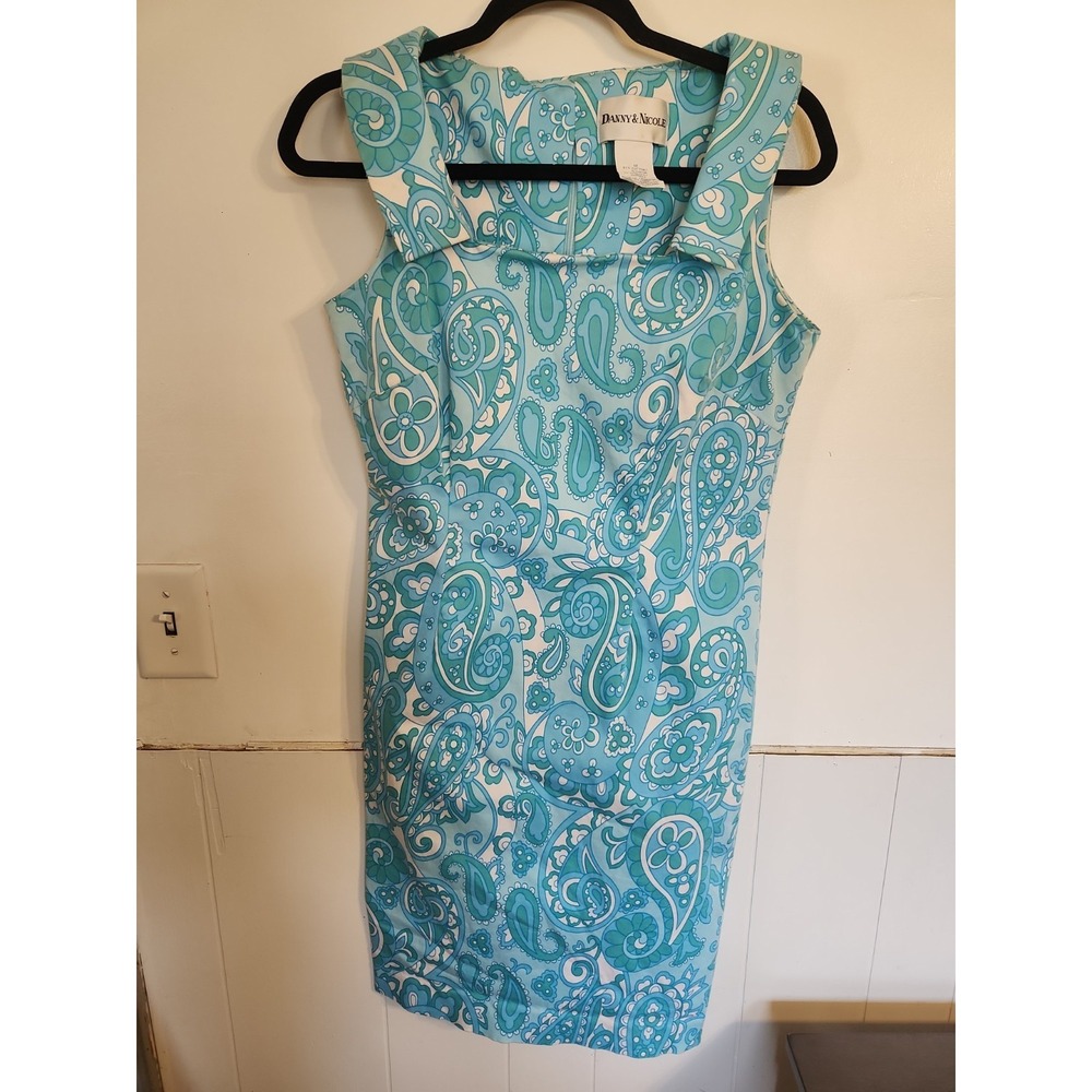 Vtg Danny & Nicole Sleeveless Paisley Sheath‎ Dress Retro 70s Style Summer Vibes